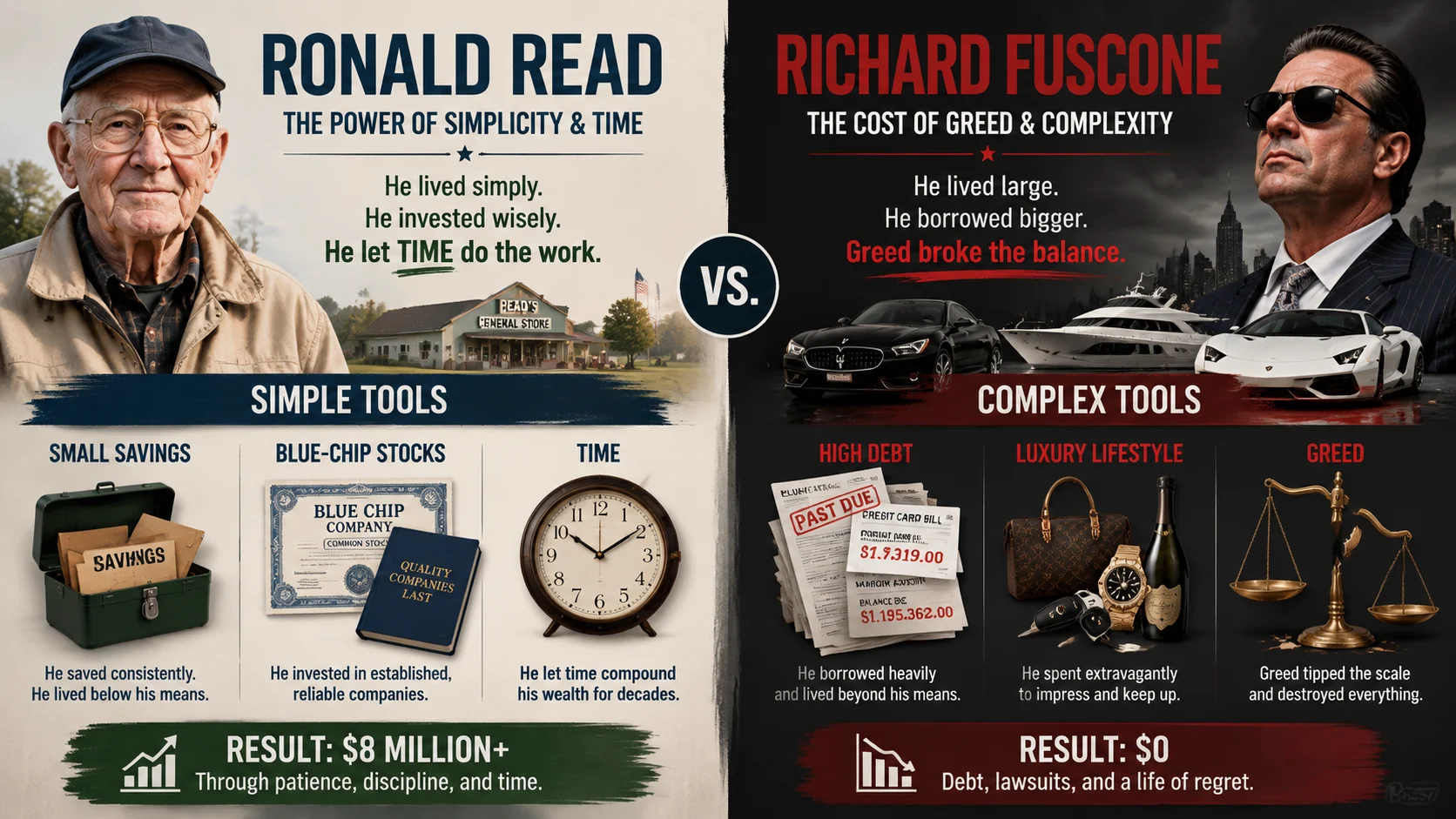 Ronald Read vs Richard Fuscone Psychology of Money