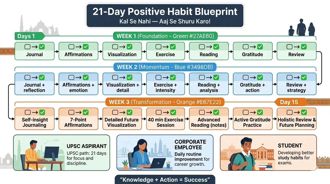 21 Day Positive Habit Blueprint You Can Win Summary in Hindi