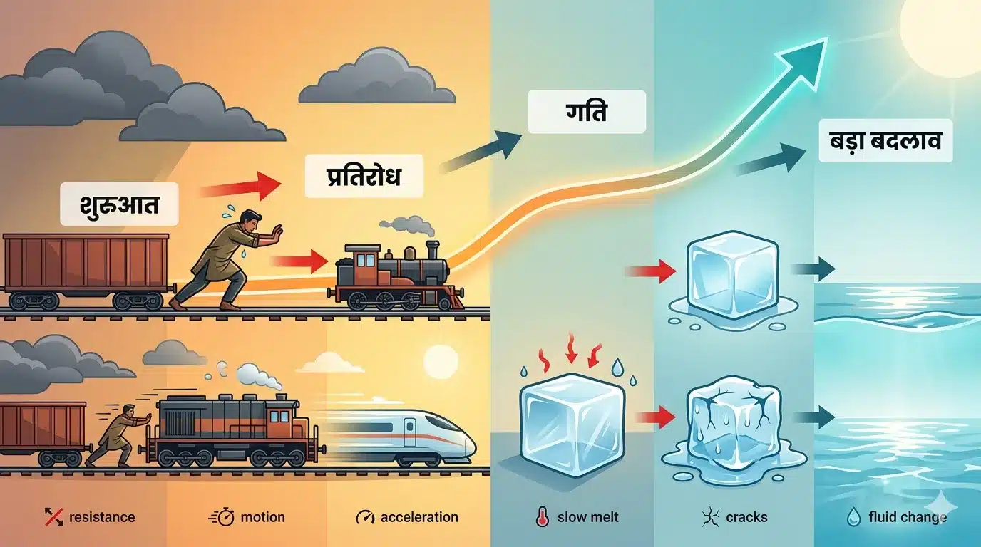 The Stalled Train and Ice Cube Momentum Infographic Framework Chart
