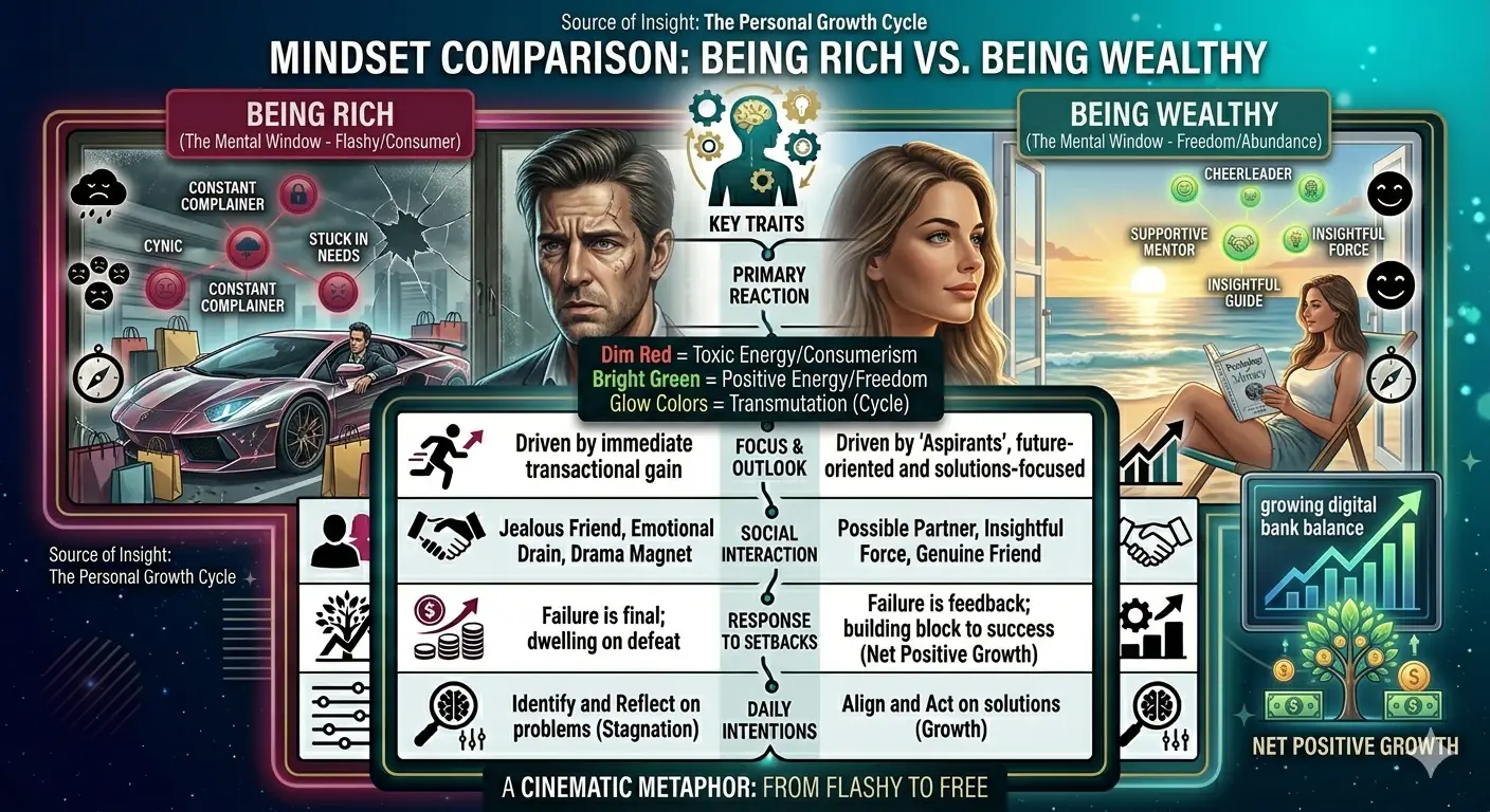 Mindset comparison Being Rich Vs Being Wealthy