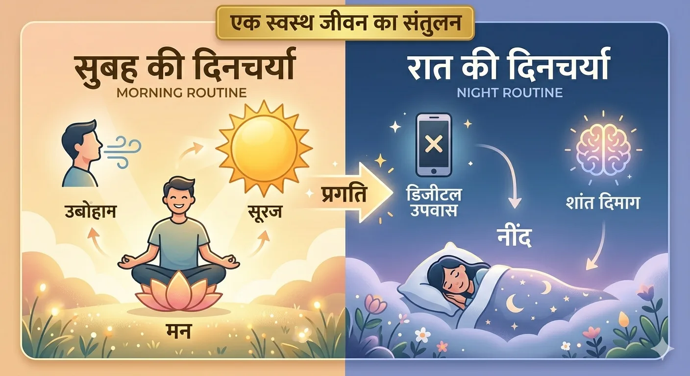सुबह और रात की व्यावहारिक दिनचर्या का ब्लूप्रिंट