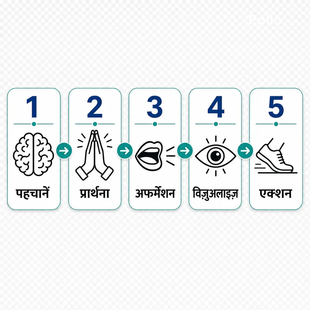 Peale 5 Steps Positive Thinking Infographic