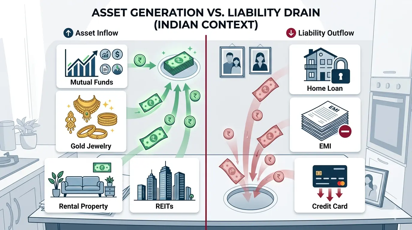 भारतीय मध्यवर्ग की 'चूहा दौड़' से बाहर निकलें: Rich Dad Poor Dad Indian Practical Guide 5 Asset vs Liability