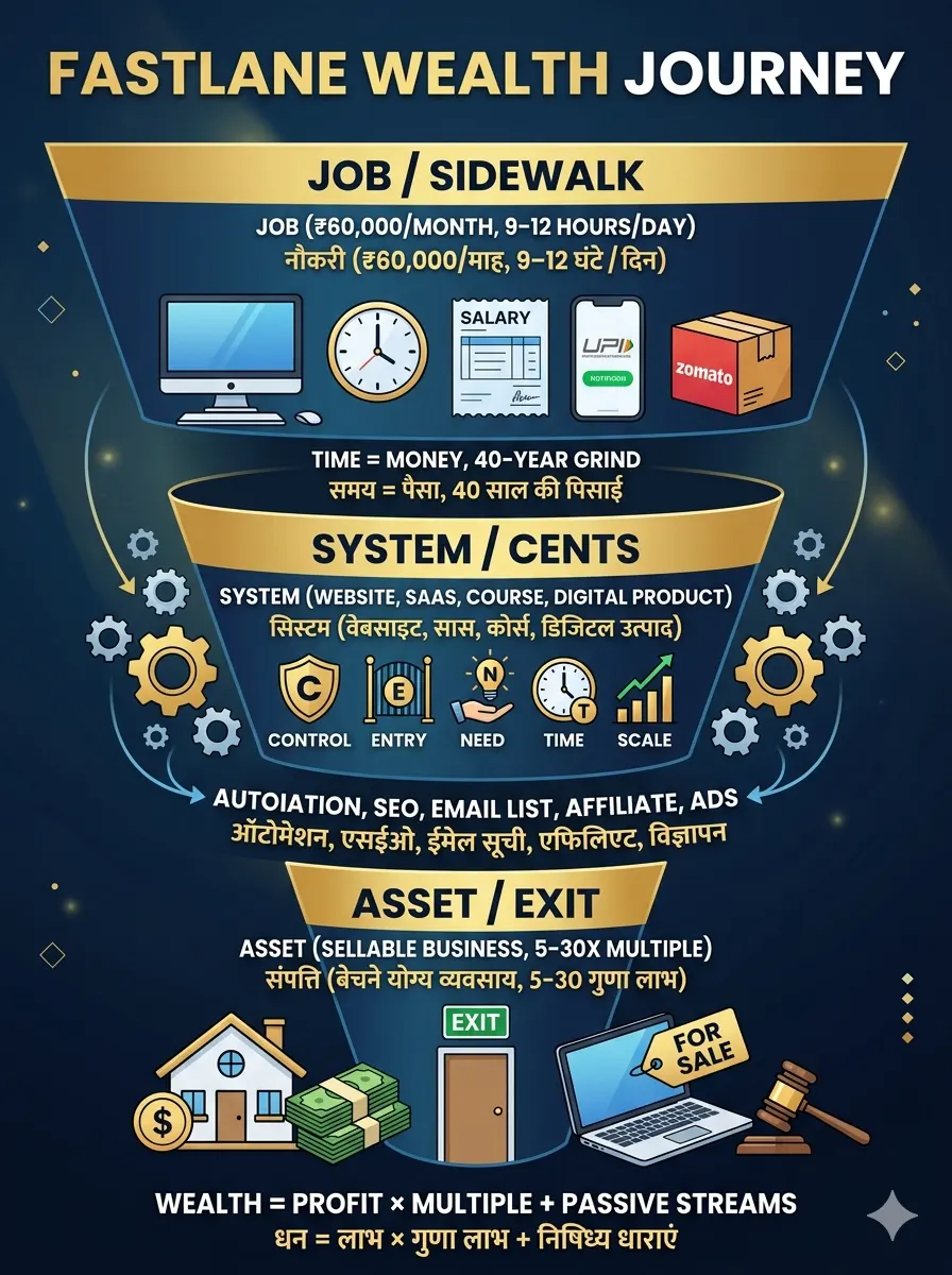 Fastlane Wealth Equation Funnel – From Job to System to Asset Sale