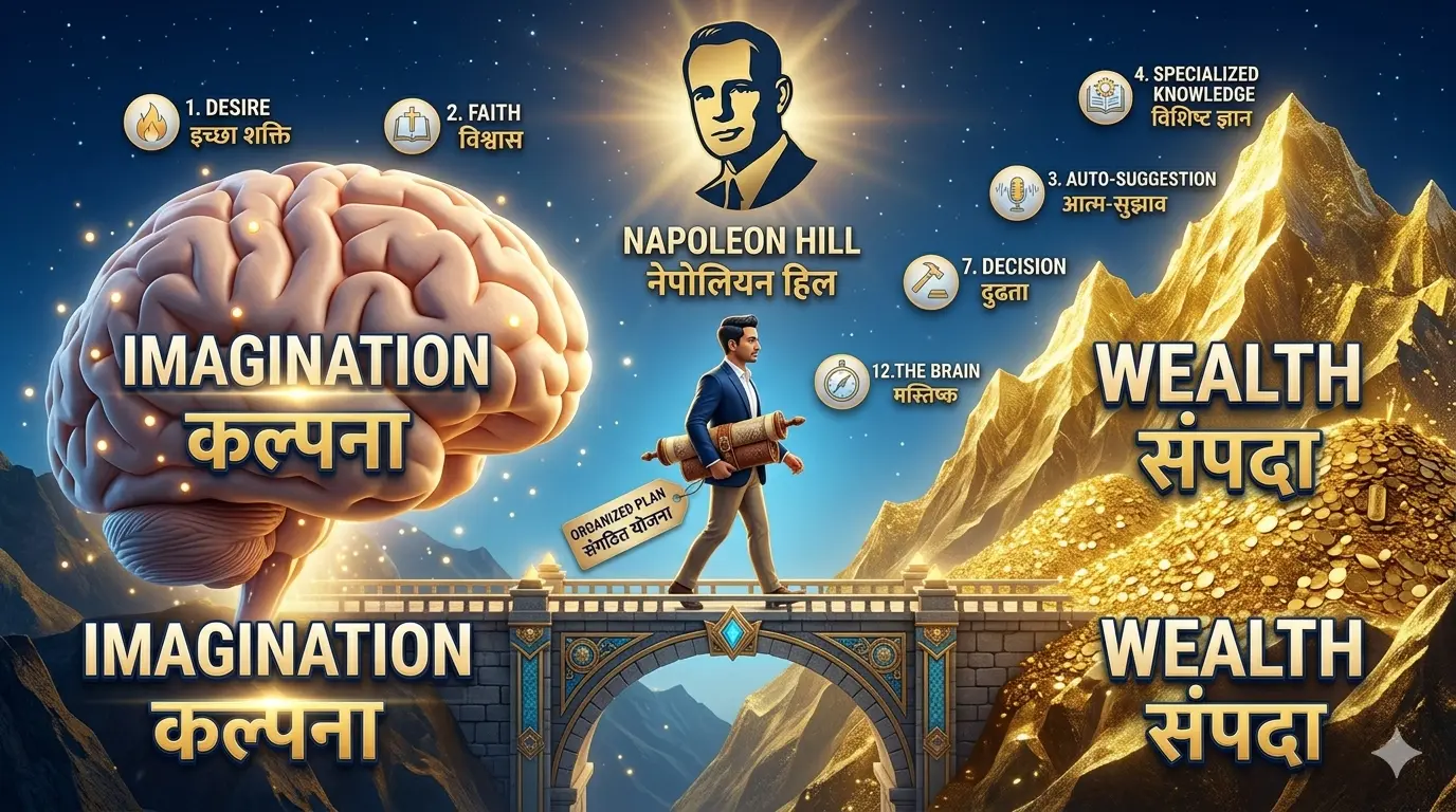 Imagination to Wealth Bridge Illustration