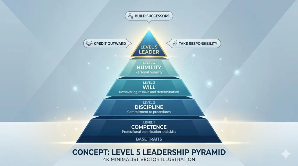 Good to Great Summary in Hindi — Jim Collins की किताब से सीखें कैसे एक साधारण कंपनी महान बनती है (Master Guide) 3 Level 5 Leadership Framework